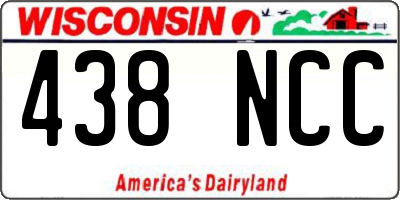 WI license plate 438NCC
