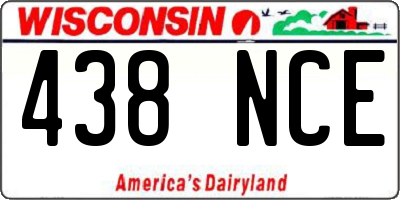 WI license plate 438NCE