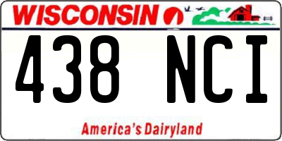 WI license plate 438NCI