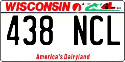 WI license plate 438NCL