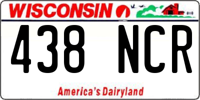 WI license plate 438NCR