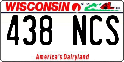 WI license plate 438NCS