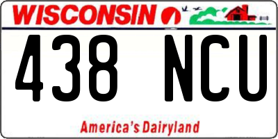 WI license plate 438NCU