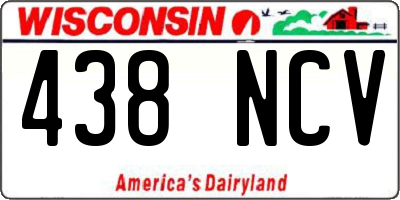 WI license plate 438NCV