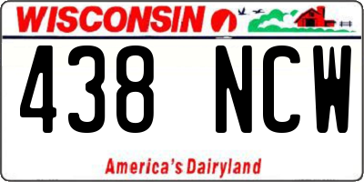WI license plate 438NCW