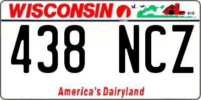 WI license plate 438NCZ