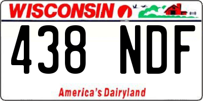 WI license plate 438NDF