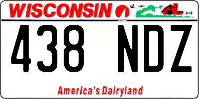 WI license plate 438NDZ