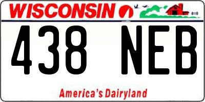 WI license plate 438NEB