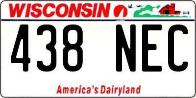 WI license plate 438NEC
