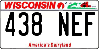 WI license plate 438NEF