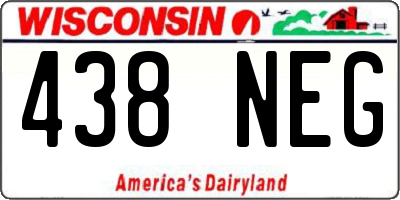 WI license plate 438NEG