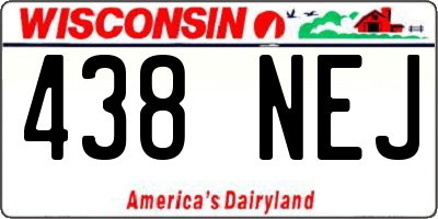 WI license plate 438NEJ