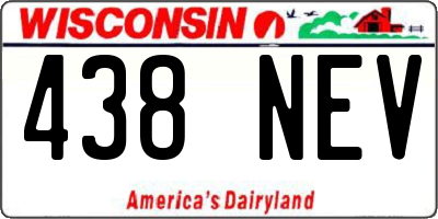 WI license plate 438NEV