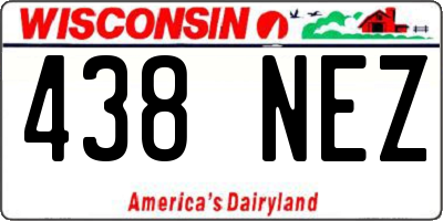 WI license plate 438NEZ
