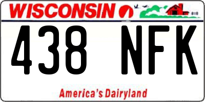 WI license plate 438NFK