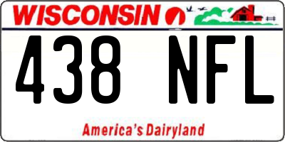 WI license plate 438NFL