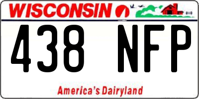 WI license plate 438NFP
