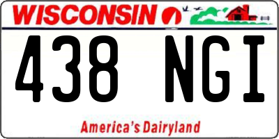 WI license plate 438NGI