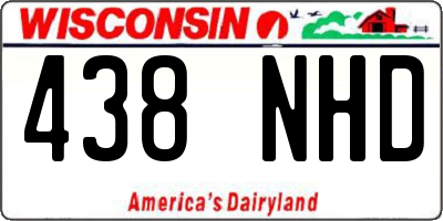WI license plate 438NHD