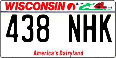 WI license plate 438NHK