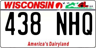 WI license plate 438NHQ