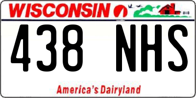 WI license plate 438NHS