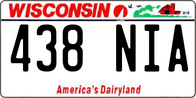 WI license plate 438NIA