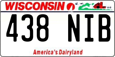 WI license plate 438NIB