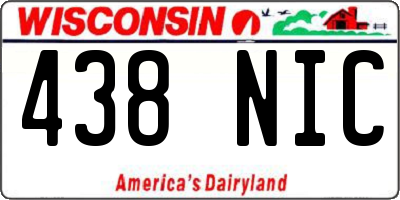 WI license plate 438NIC