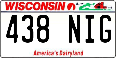 WI license plate 438NIG