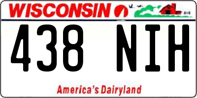 WI license plate 438NIH