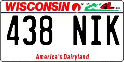 WI license plate 438NIK