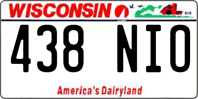 WI license plate 438NIO