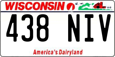 WI license plate 438NIV