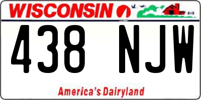 WI license plate 438NJW