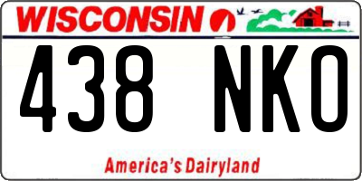 WI license plate 438NKO