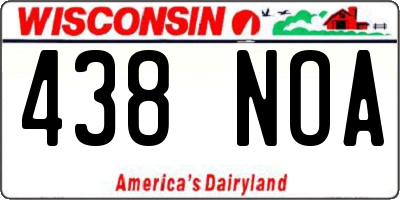 WI license plate 438NOA