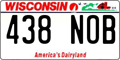 WI license plate 438NOB