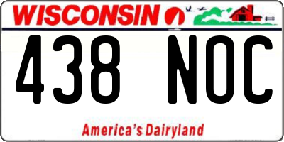 WI license plate 438NOC