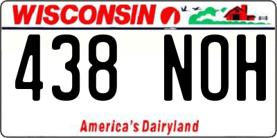 WI license plate 438NOH