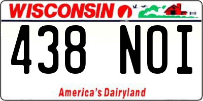 WI license plate 438NOI