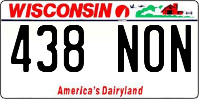 WI license plate 438NON