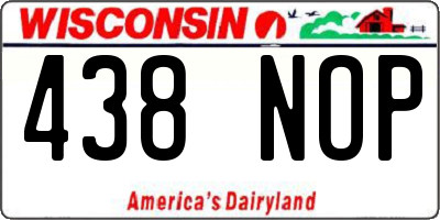 WI license plate 438NOP
