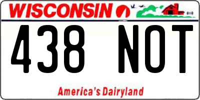 WI license plate 438NOT