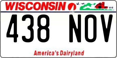 WI license plate 438NOV
