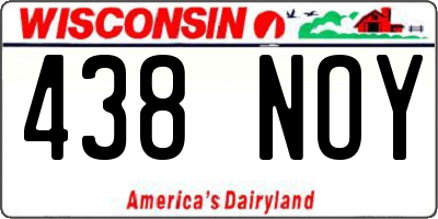 WI license plate 438NOY