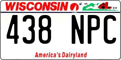 WI license plate 438NPC