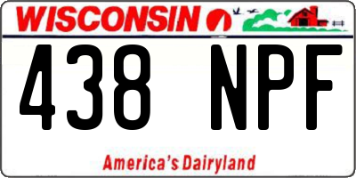 WI license plate 438NPF