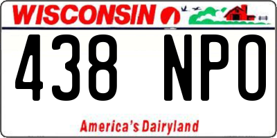 WI license plate 438NPO